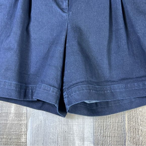 Ann Taylor Factory Size Medium Dark Blue Denim Wash Shorts w/Mock Front … - Picture 3 of 6